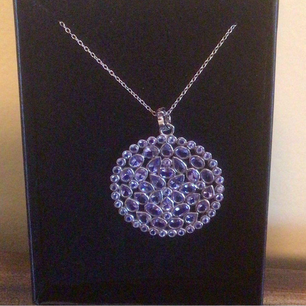 Sterling Silver Tanzanite Pendant & Gemstone Chain